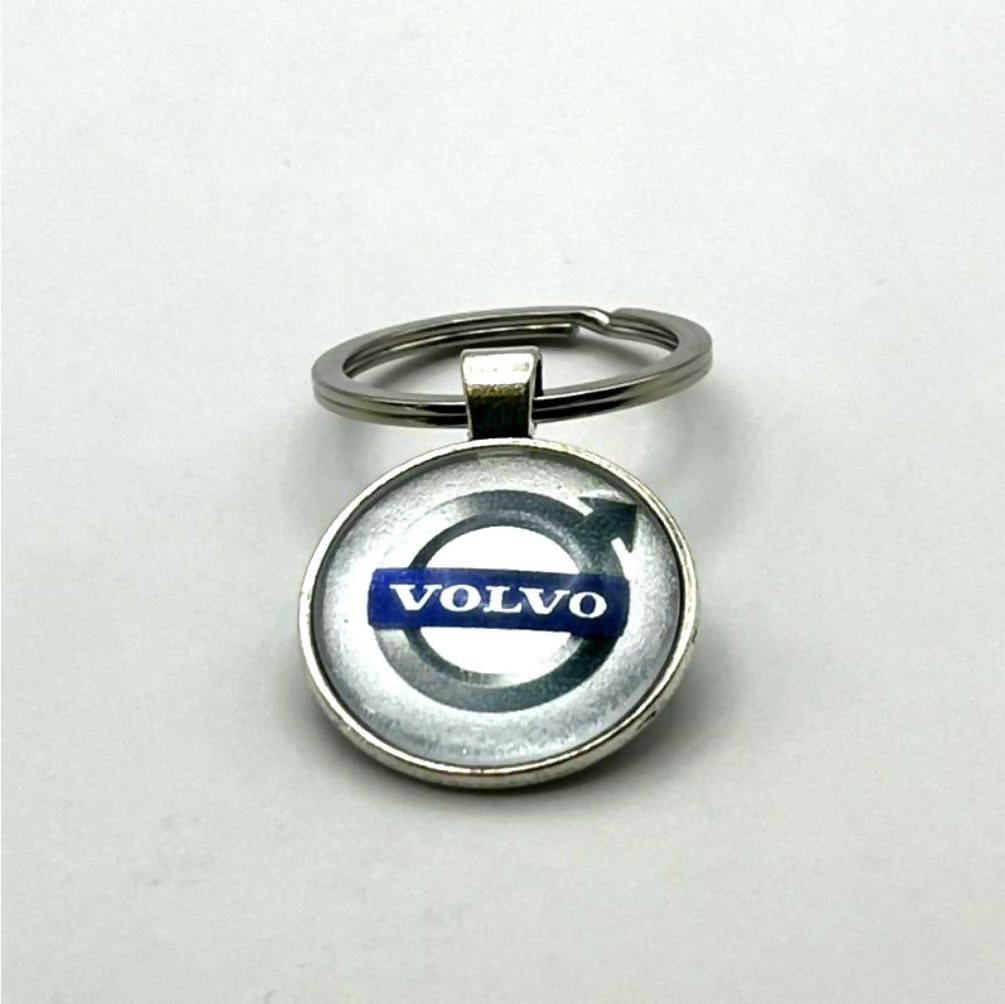 Glass & Metal Keyring - Volvo
