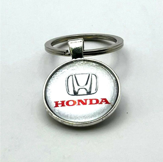 Glass & Metal Keyring - Honda