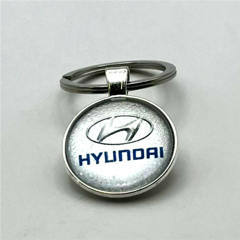 Glass & Metal Keyring - Hyundai
