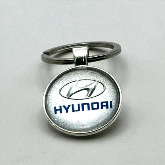 Glass & Metal Keyring - Hyundai