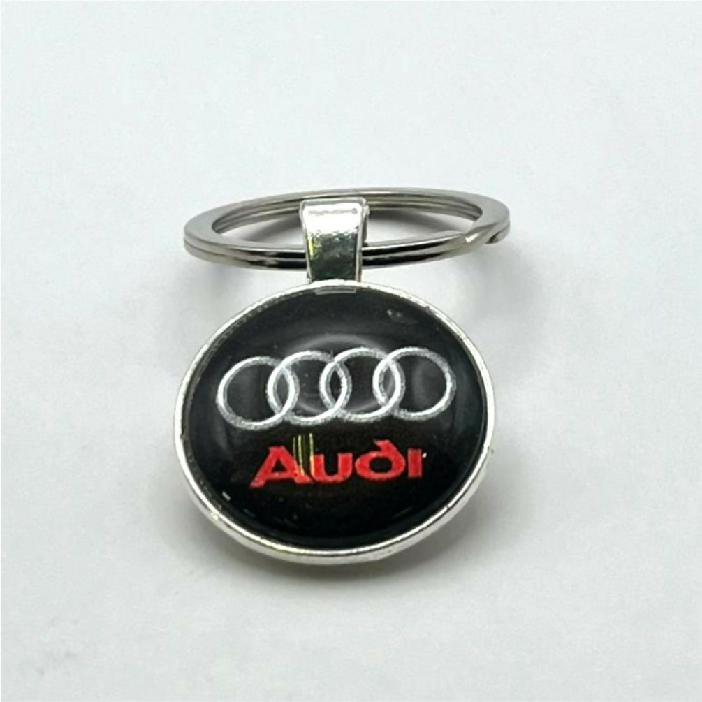 Glass & Metal Keyring - Audi