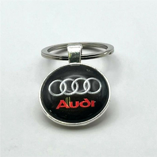 Glass & Metal Keyring - Audi