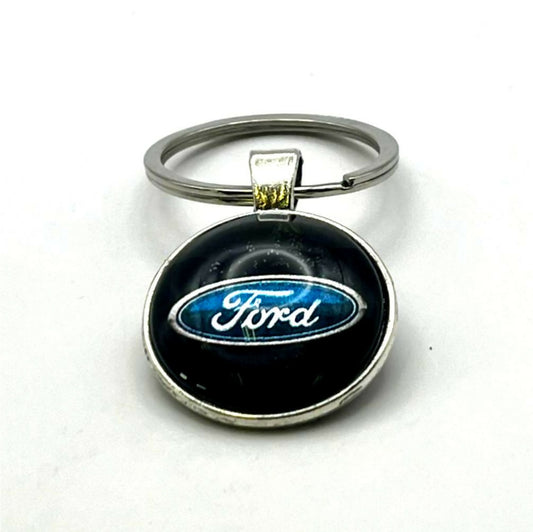 Glass & Metal Keyring - Ford