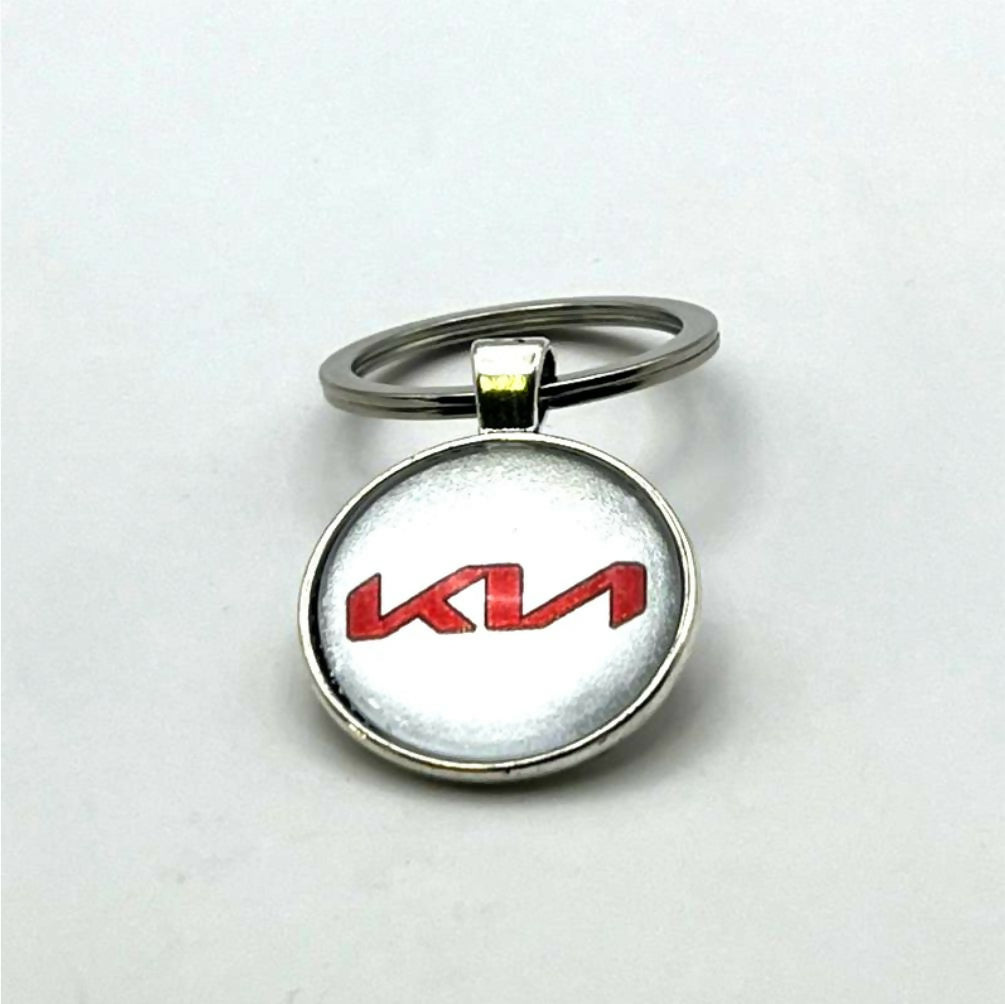 Glass & Metal Keyring - Kia