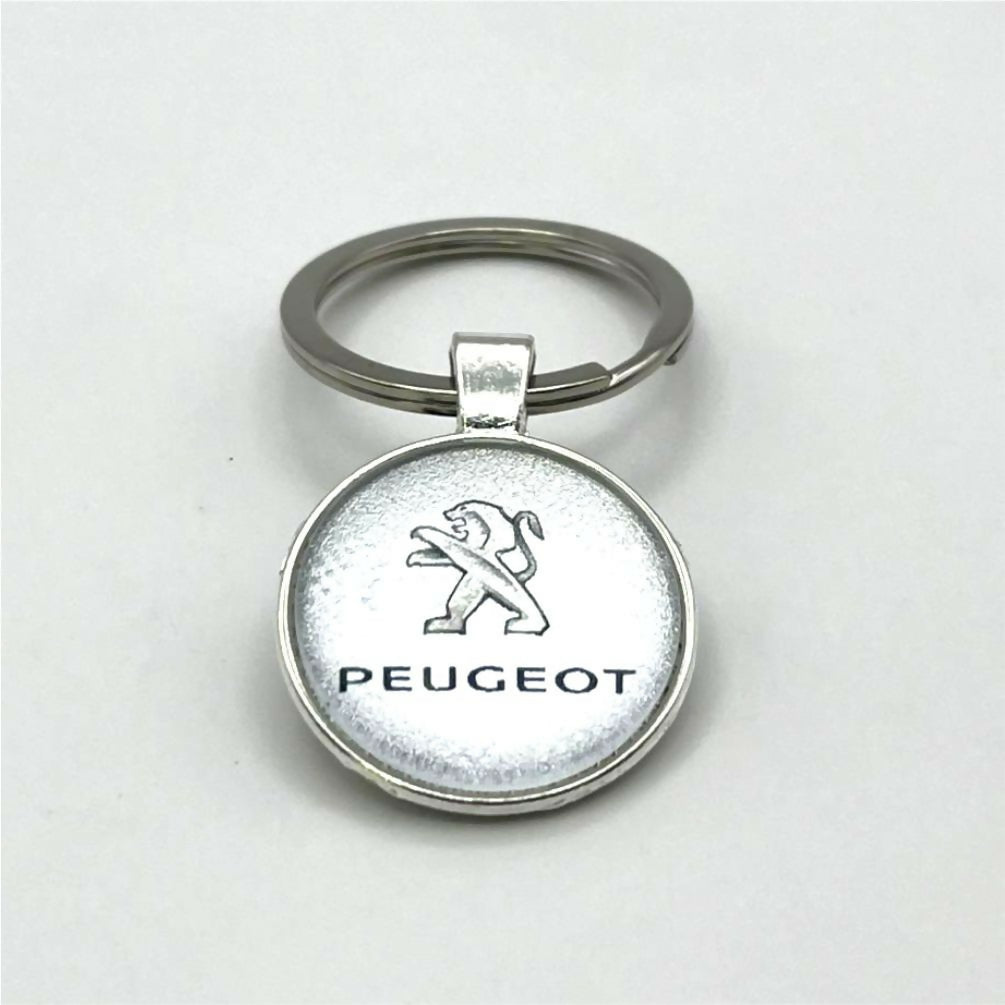 Glass & Metal Keyring - Peugeot