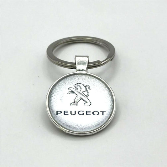 Glass & Metal Keyring - Peugeot